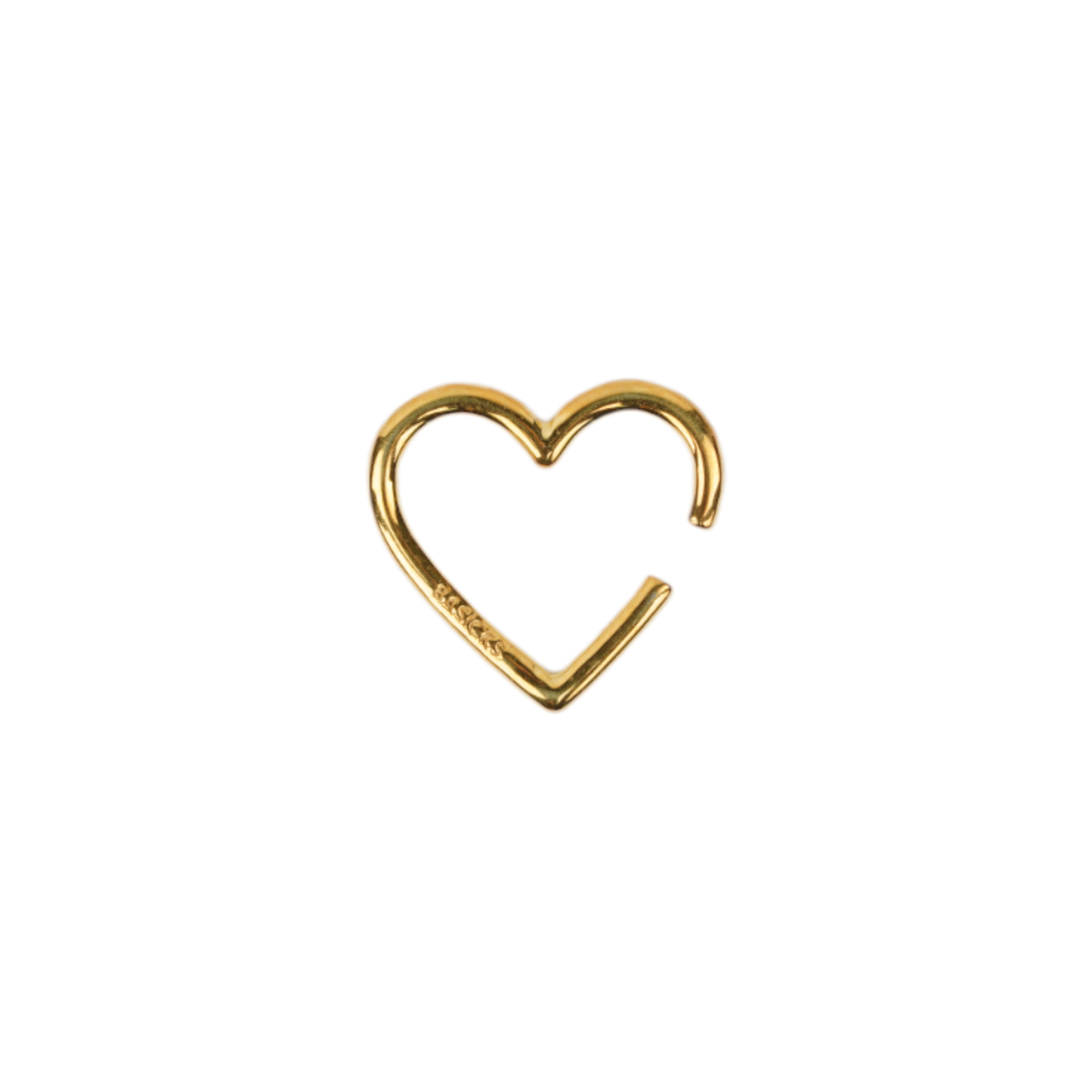 SILVER HEART EAR CUFF / GOLD