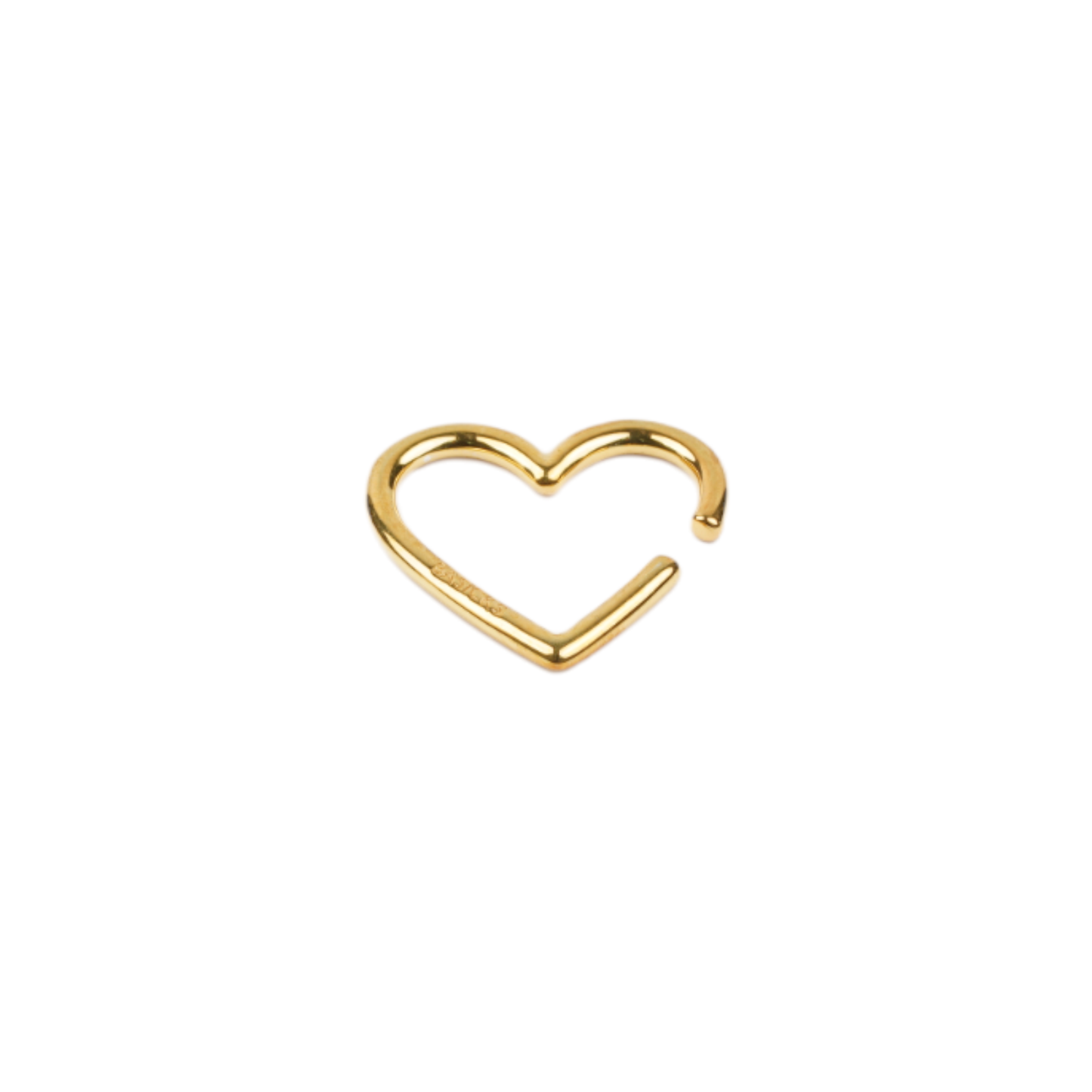 SILVER HEART EAR CUFF / GOLD