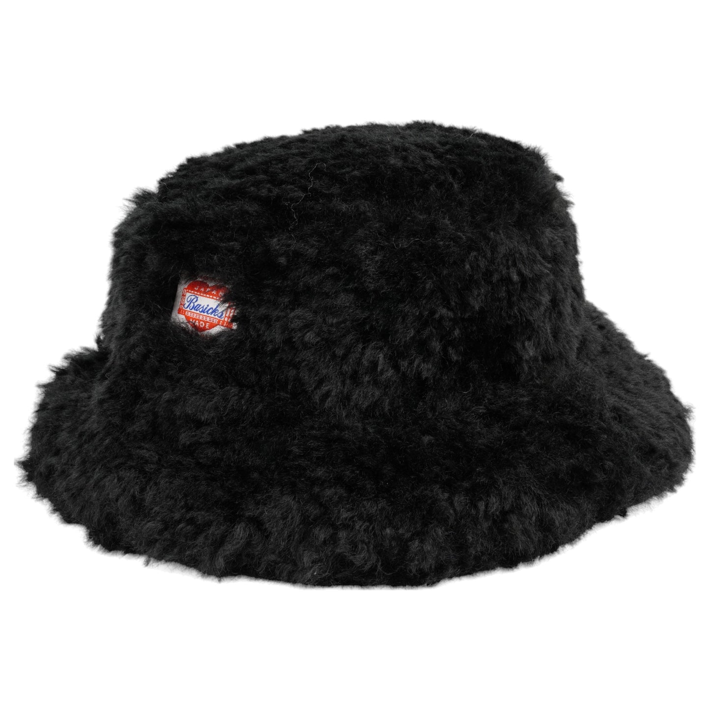 FAUX FUR BIG BUCKET HAT / BLACK