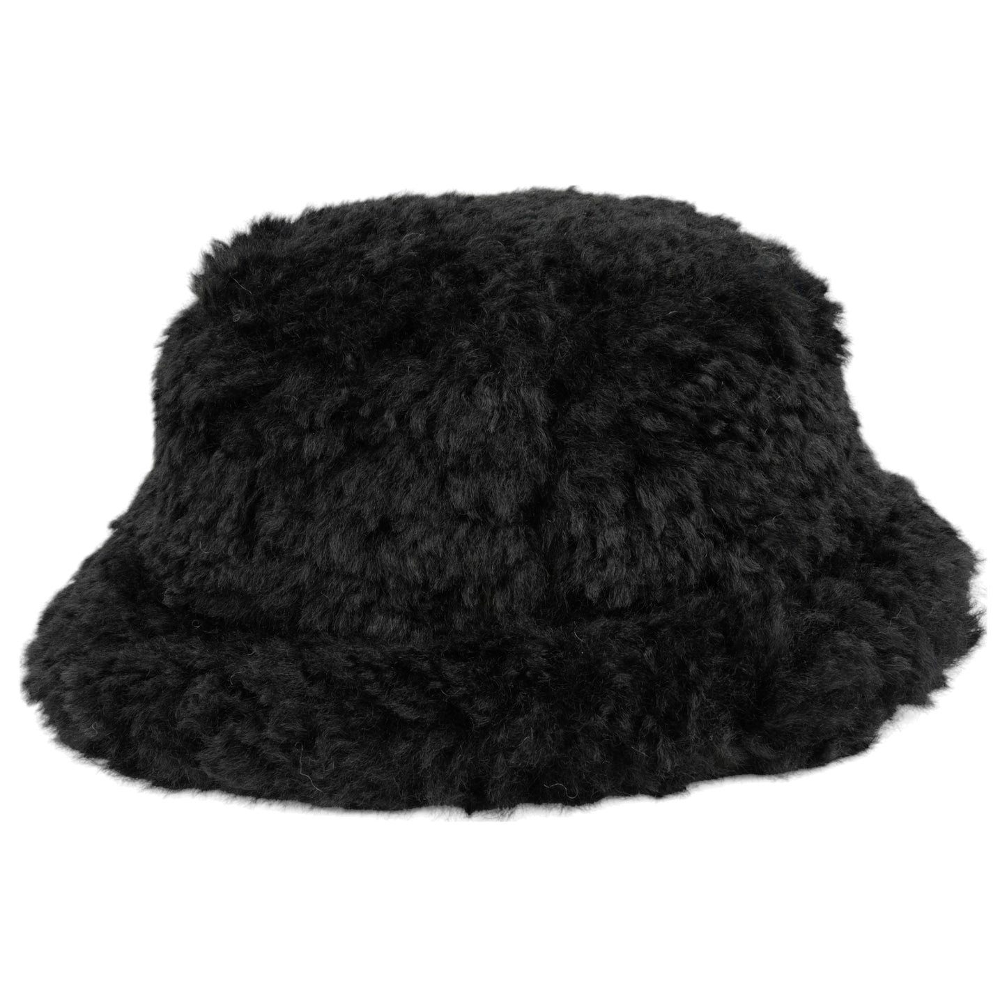 FAUX FUR BIG BUCKET HAT / BLACK