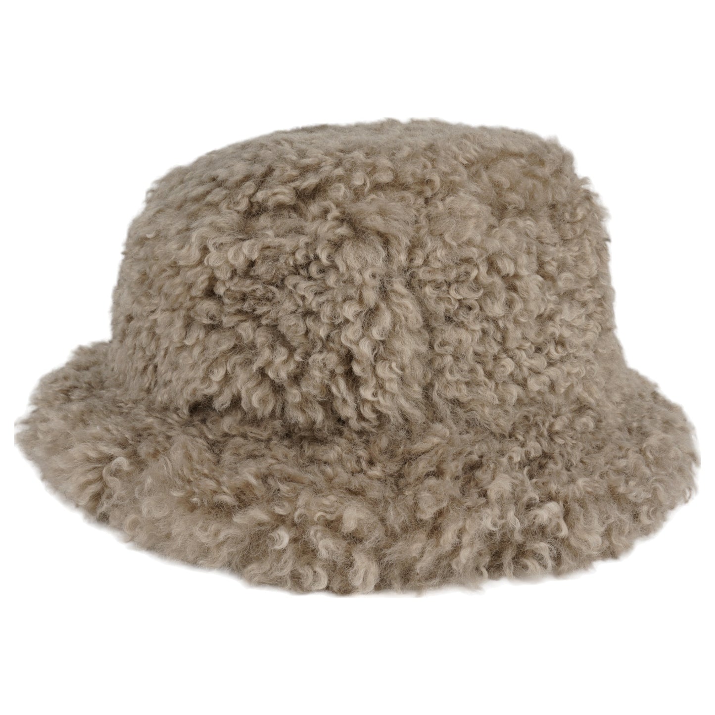 FAUX FUR BIG BUCKET HAT / MILKTEA