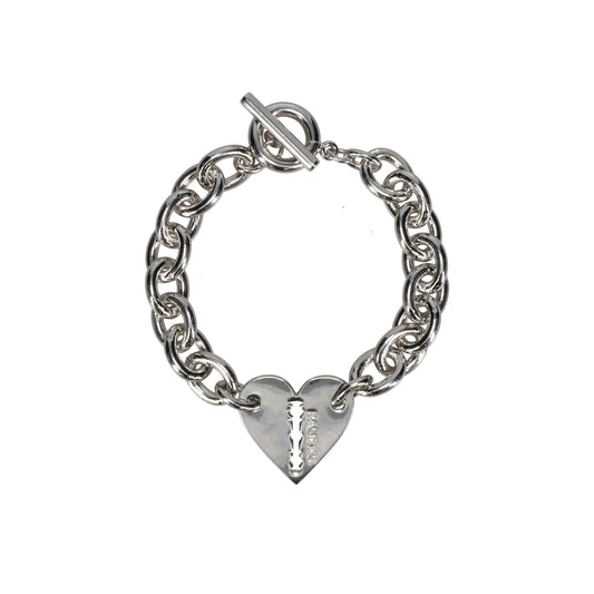 HEART RAZOR BRACELET(MEDIUM LINK) / SILVER