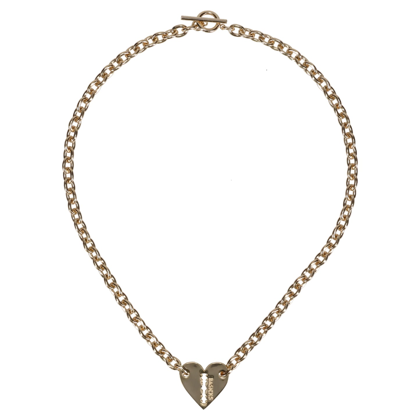 HEART RAZOR NECKLACE(SMALL LINK) / GOLD