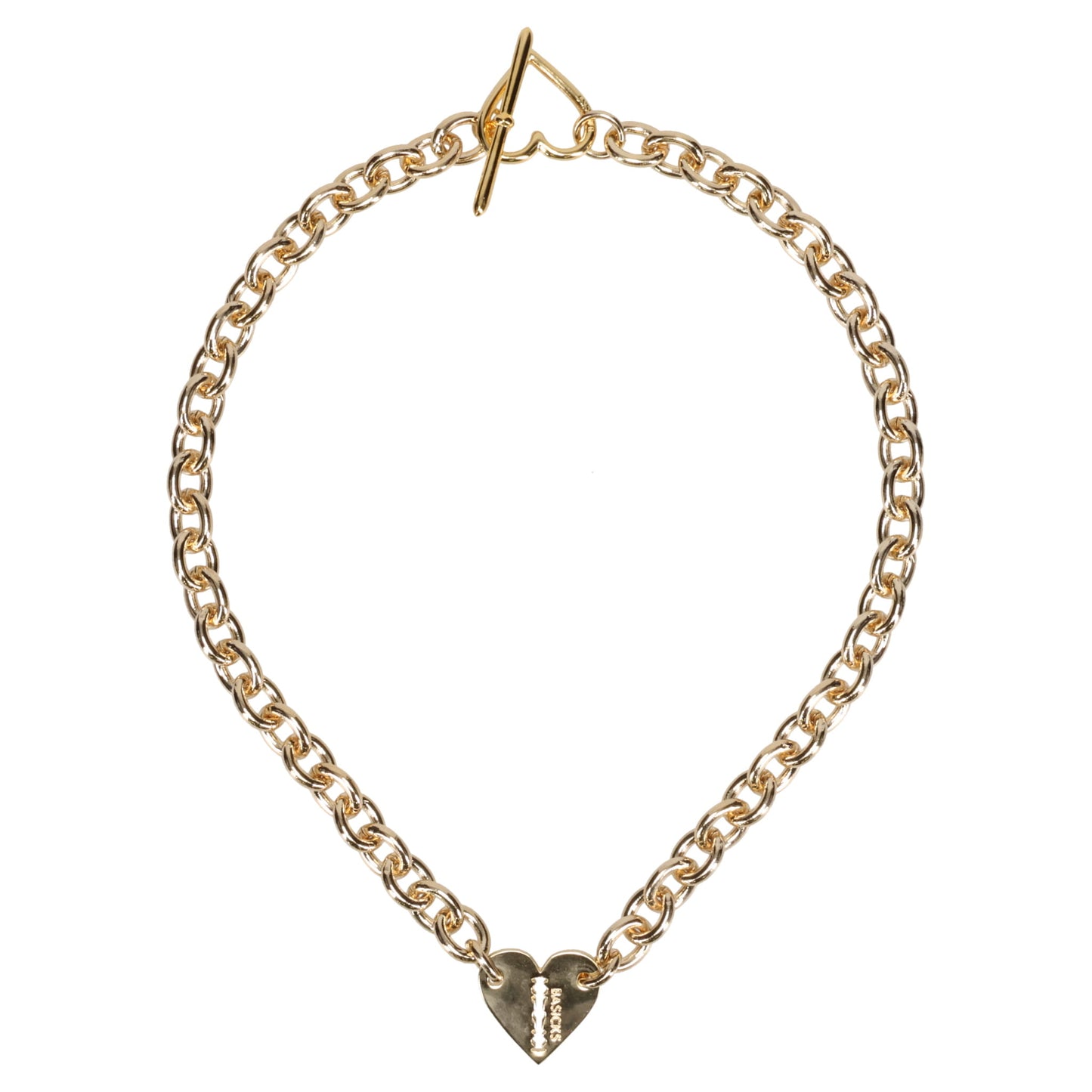 HEART RAZOR NECKLACE(MEDIUM LINK) / GOLD