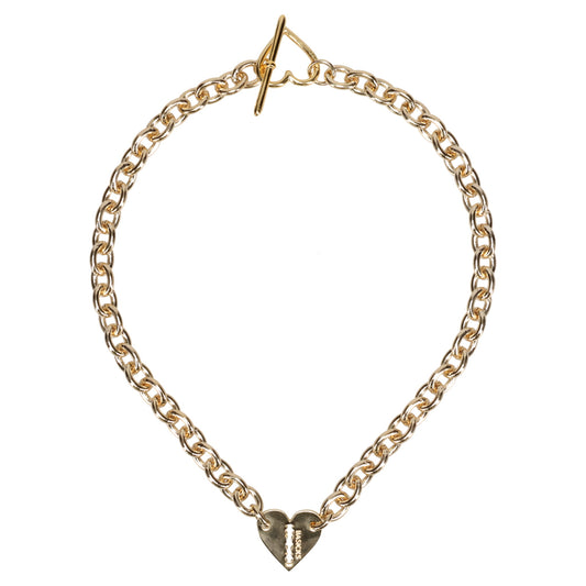 HEART RAZOR NECKLACE(MEDIUM LINK) / GOLD