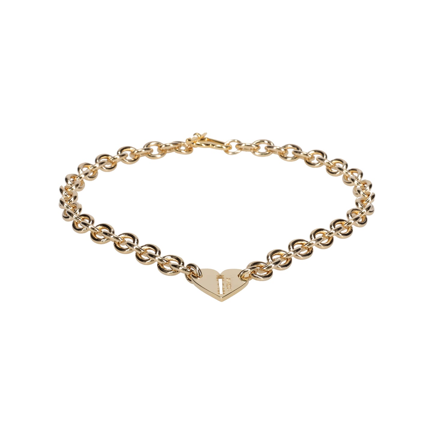 HEART RAZOR NECKLACE(MEDIUM LINK) / GOLD