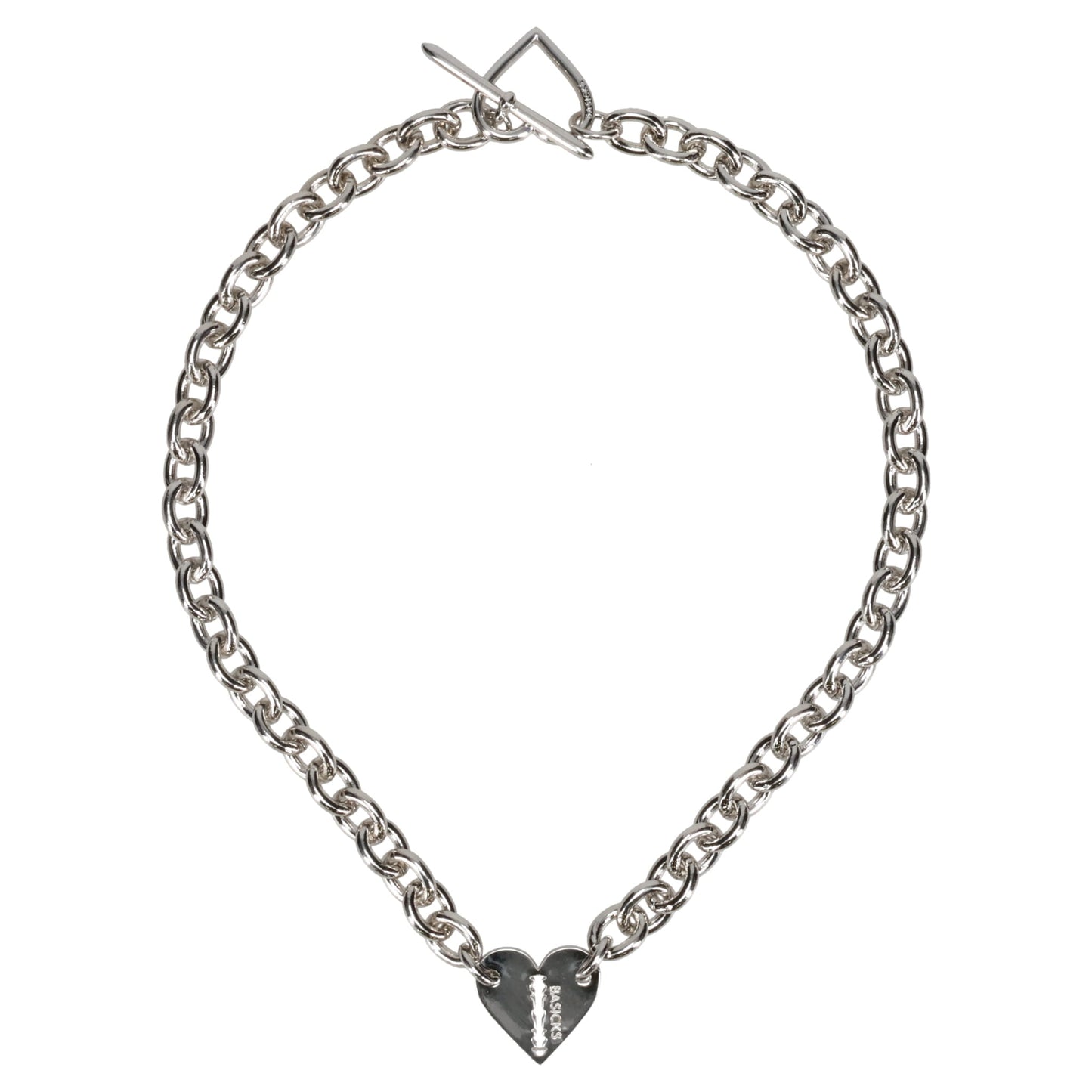 HEART RAZOR NECKLACE(MEDIUM LINK) / SILVER