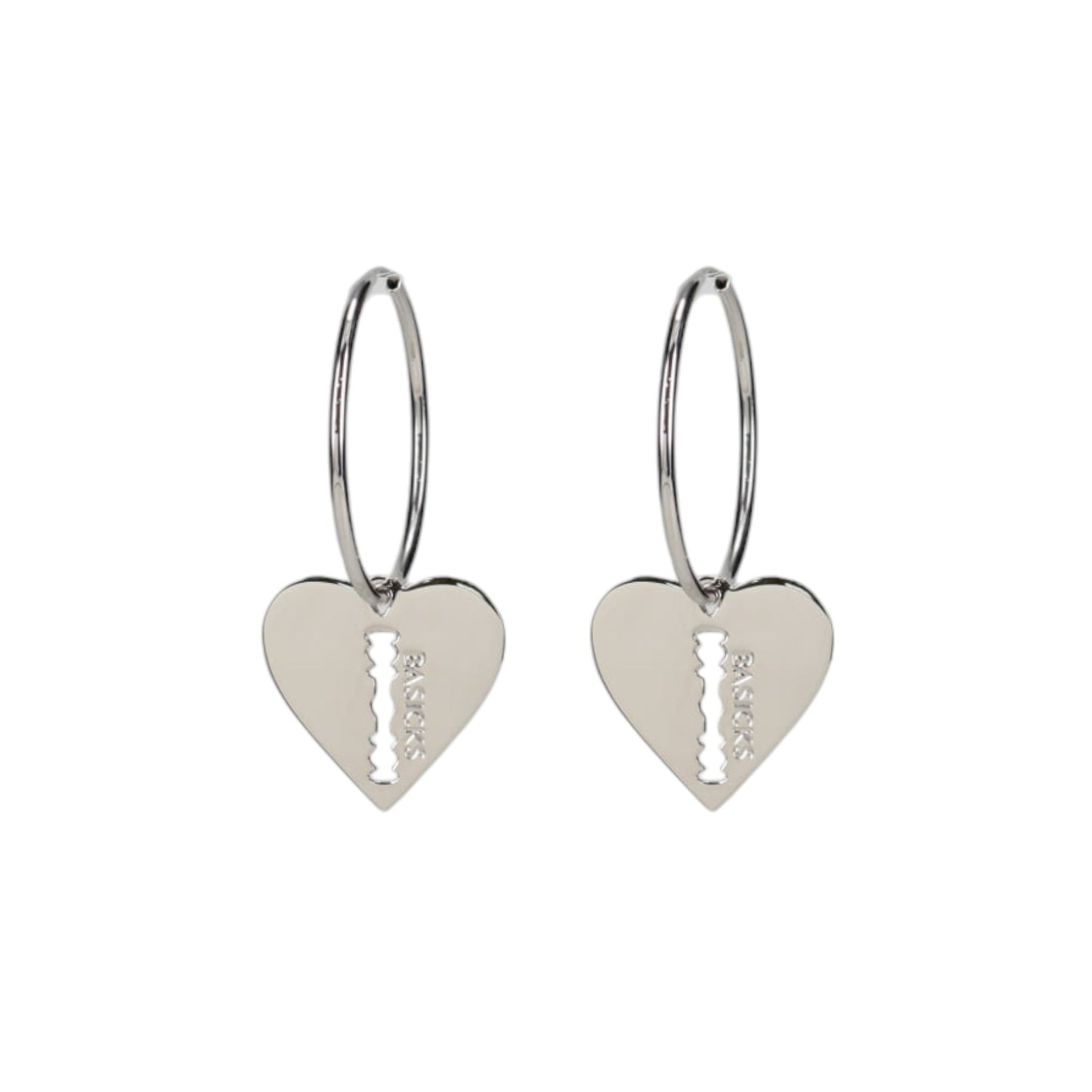 HEART RAZOR EARRINGS / SILVER