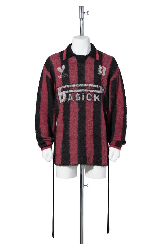 2WAY FOOTBALL STRIPE KNIT / REDSTP