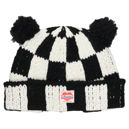 CHECKERED FLAG BEAR BEANIE / BLACK