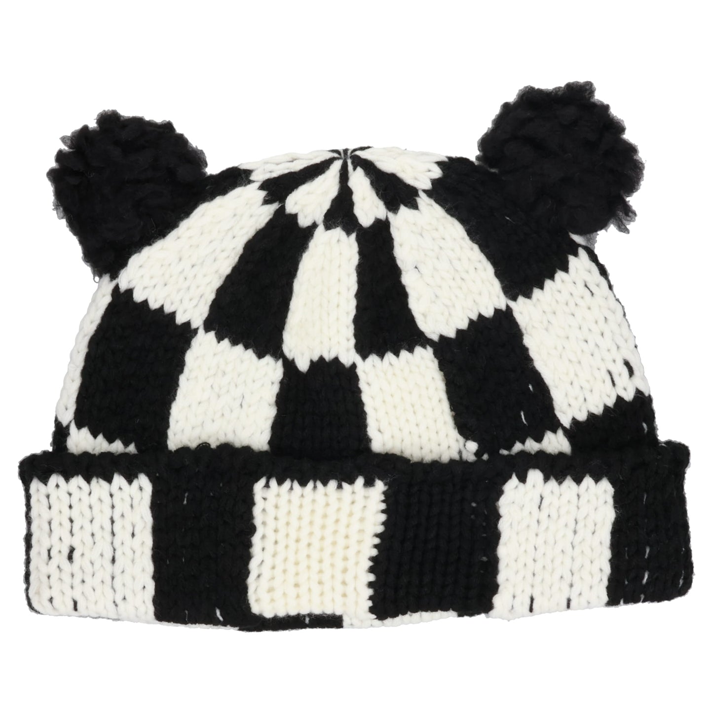 CHECKERED FLAG BEAR BEANIE / BLACK