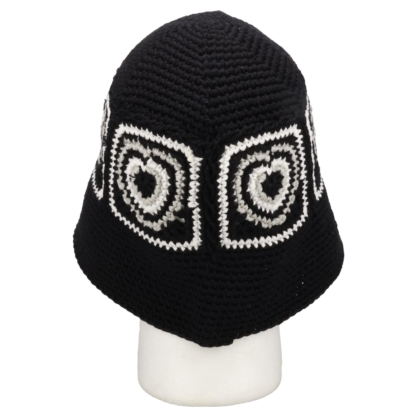 HEART CROCHET BUCKET HAT / BLACK