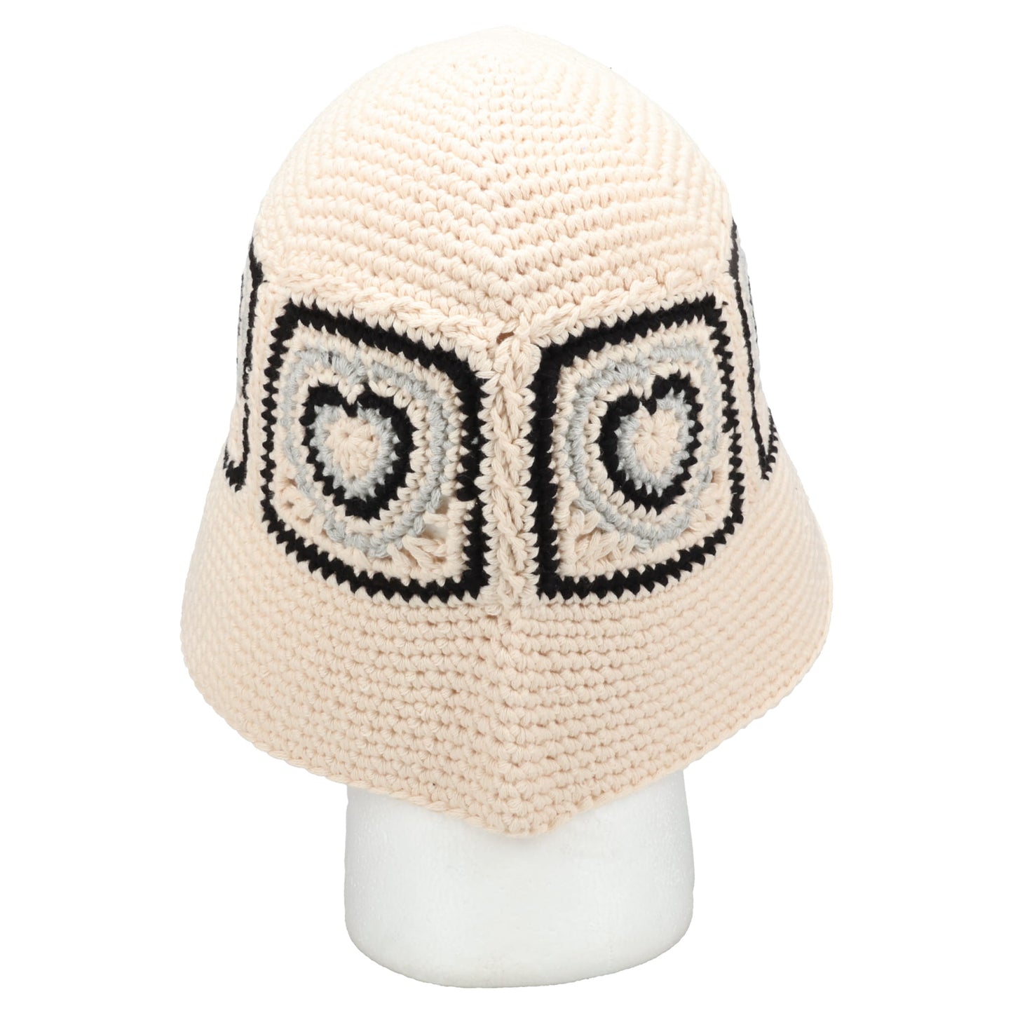 HEART CROCHET BUCKET HAT / WHITE