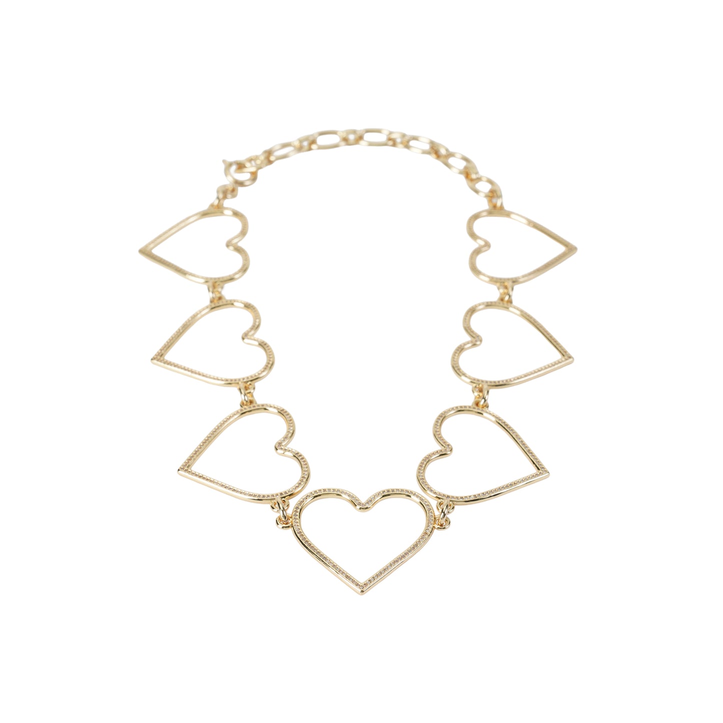 GOLD HEART MEGA NECKLACE / GOLD