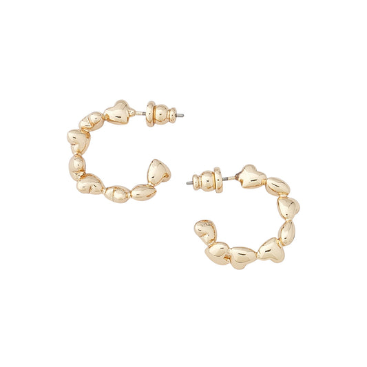 HEART DROPPED EARRINGS / GOLD