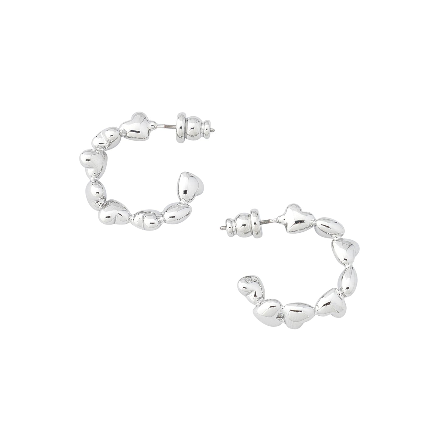HEART DROPPED EARRINGS / SILVER