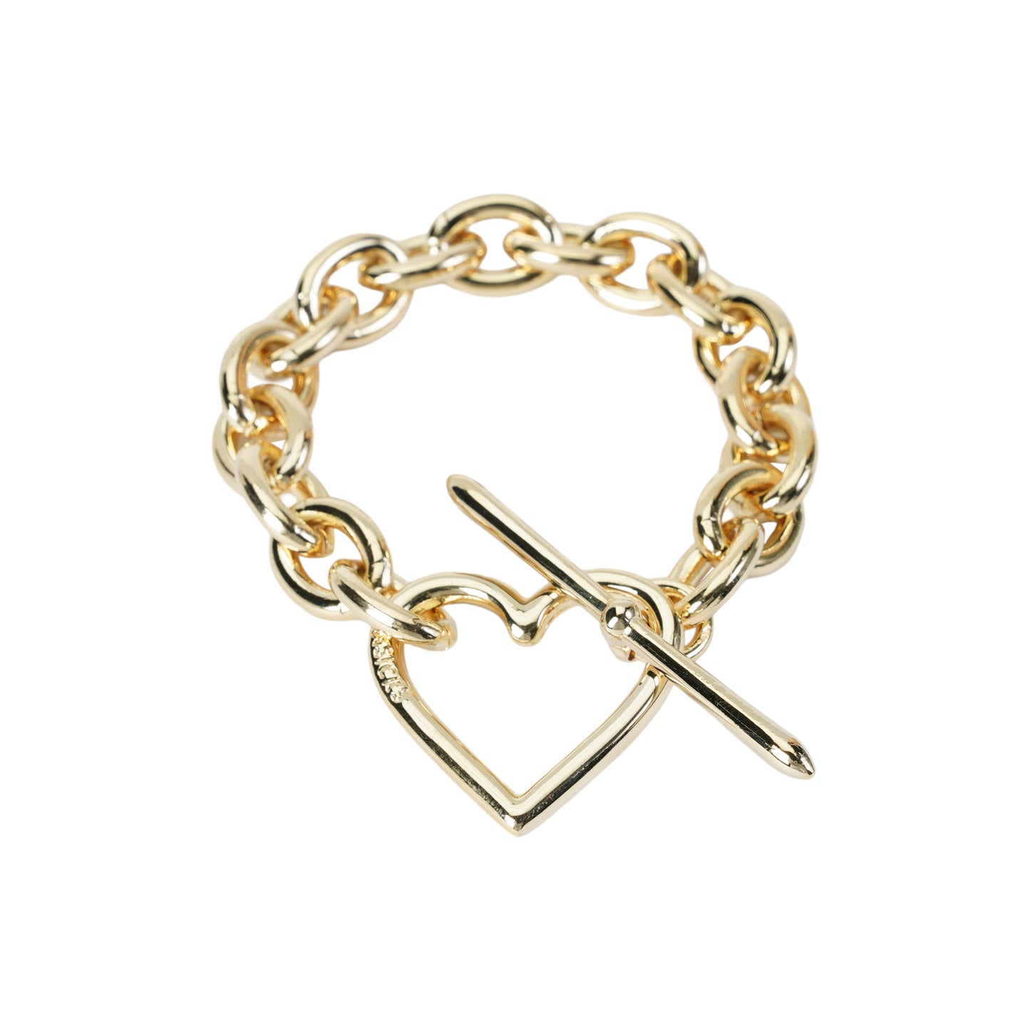 HEART BRACELET (MEDIUM LINK) / GOLD