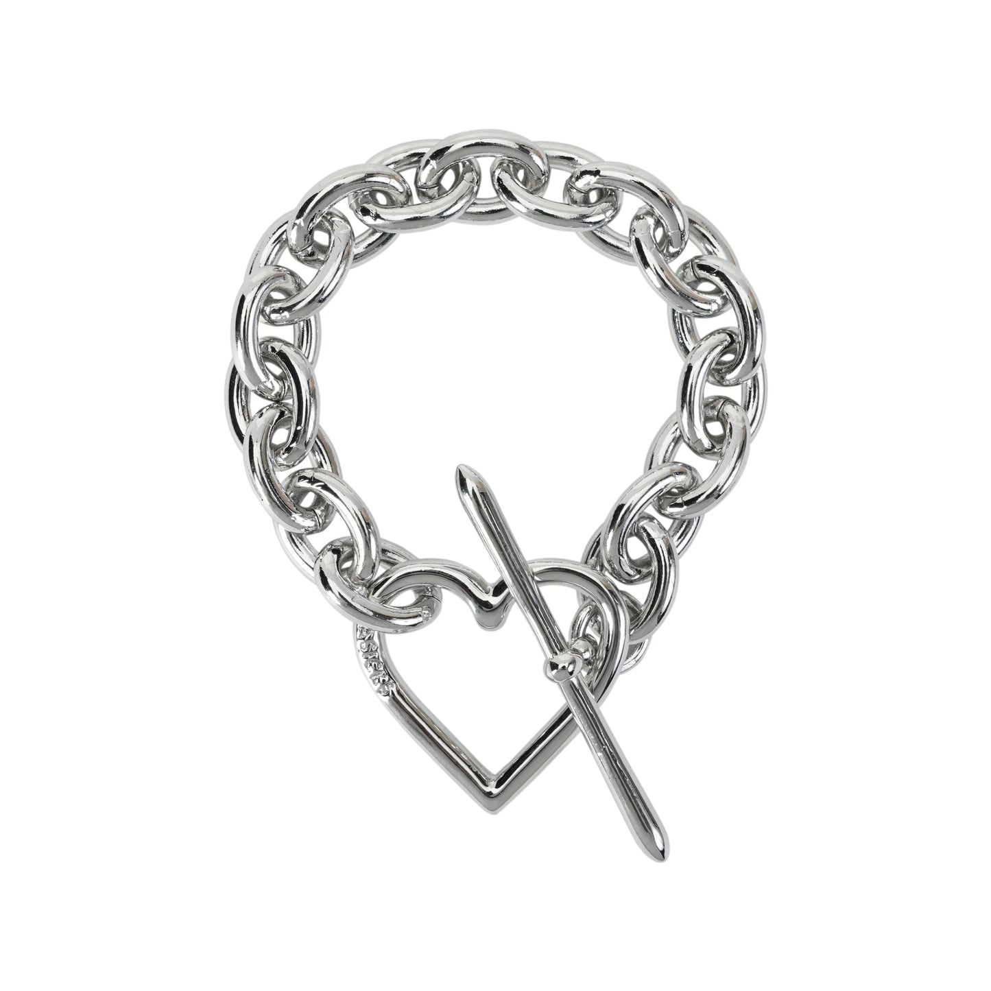 HEART BRACELET (MEDIUM LINK) / SILVER