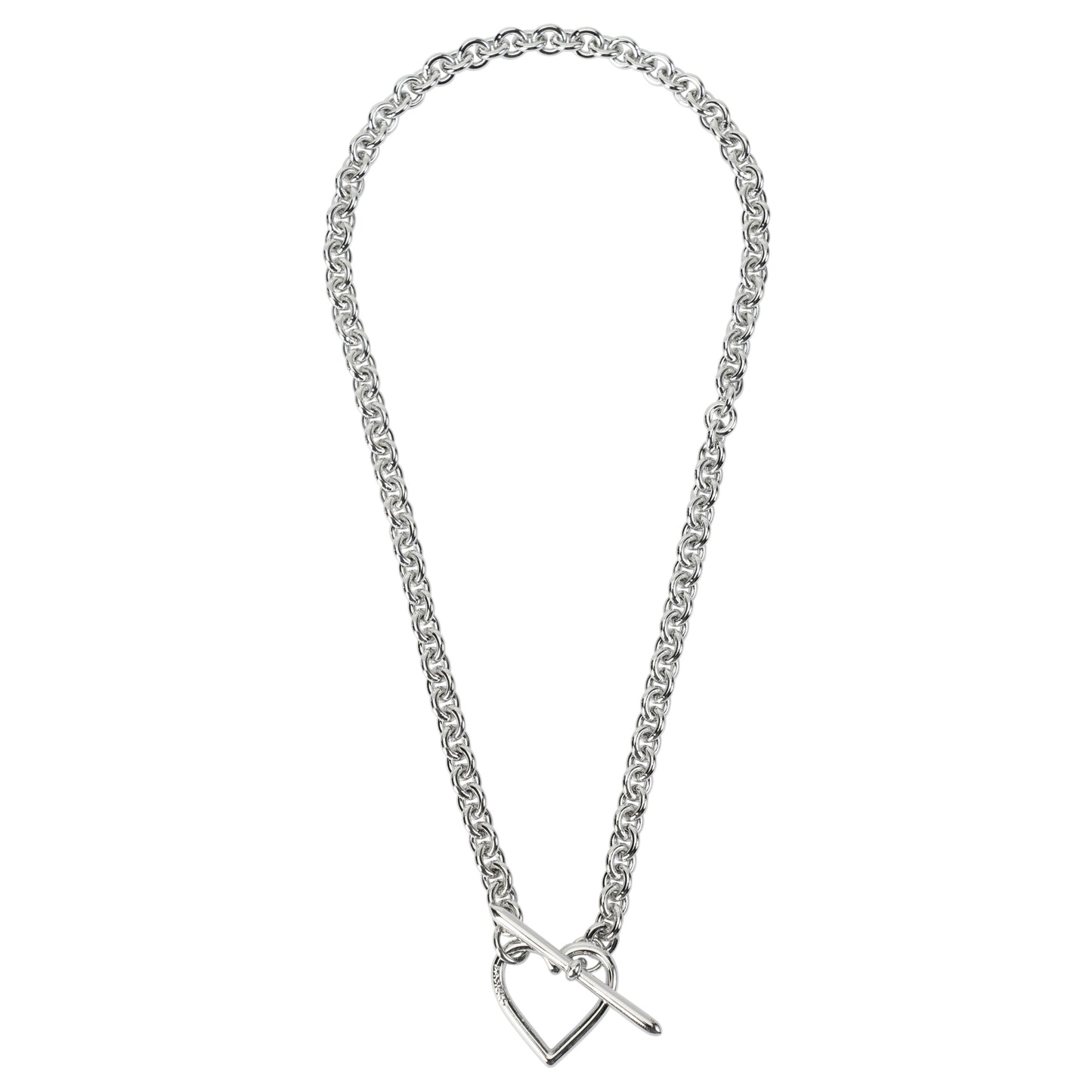 HEART NECKLACE (SMALL LINK) / SILVER
