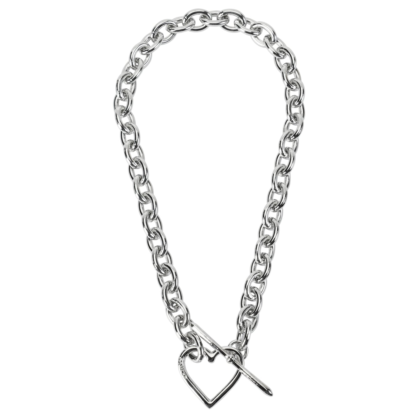 HEART NECKLACE (MEDIUM LINK) / SILVER