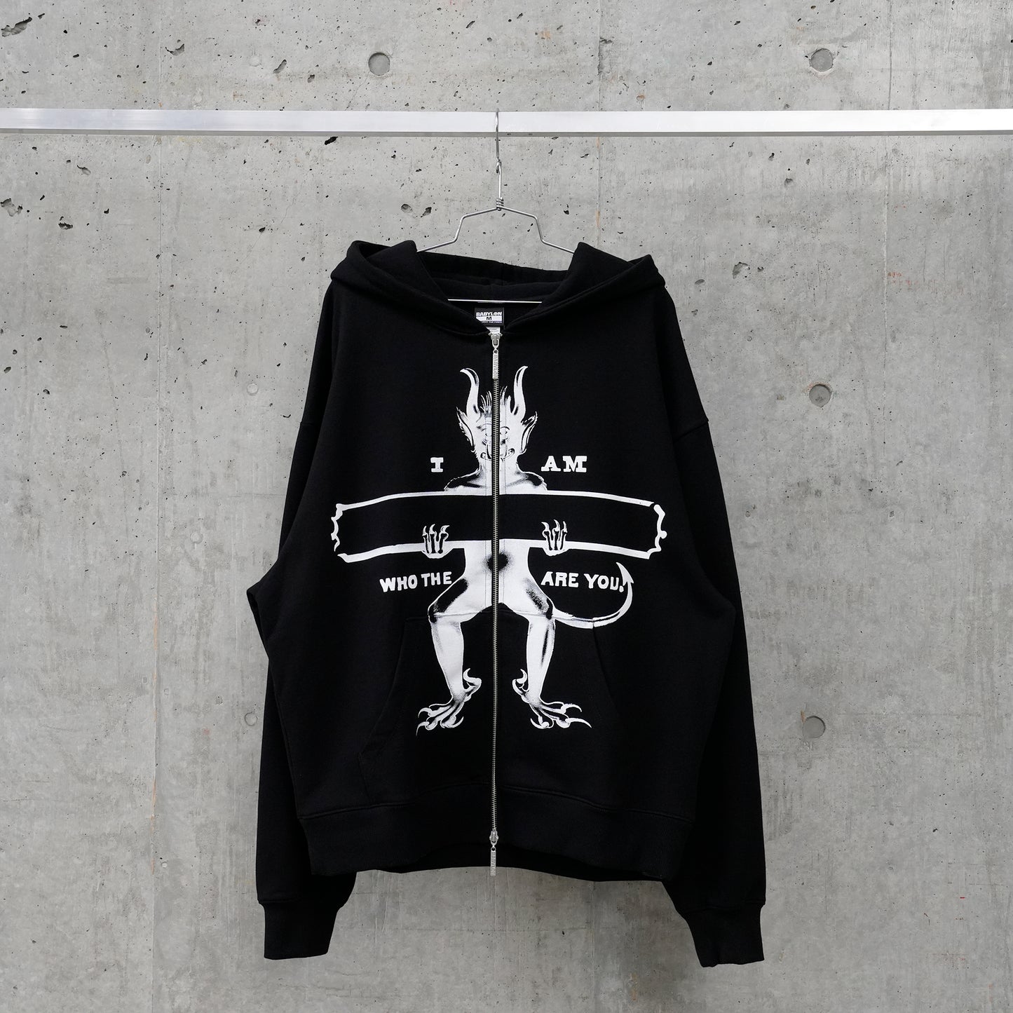 WHO THE DEVIL? HOODIE / BLACK