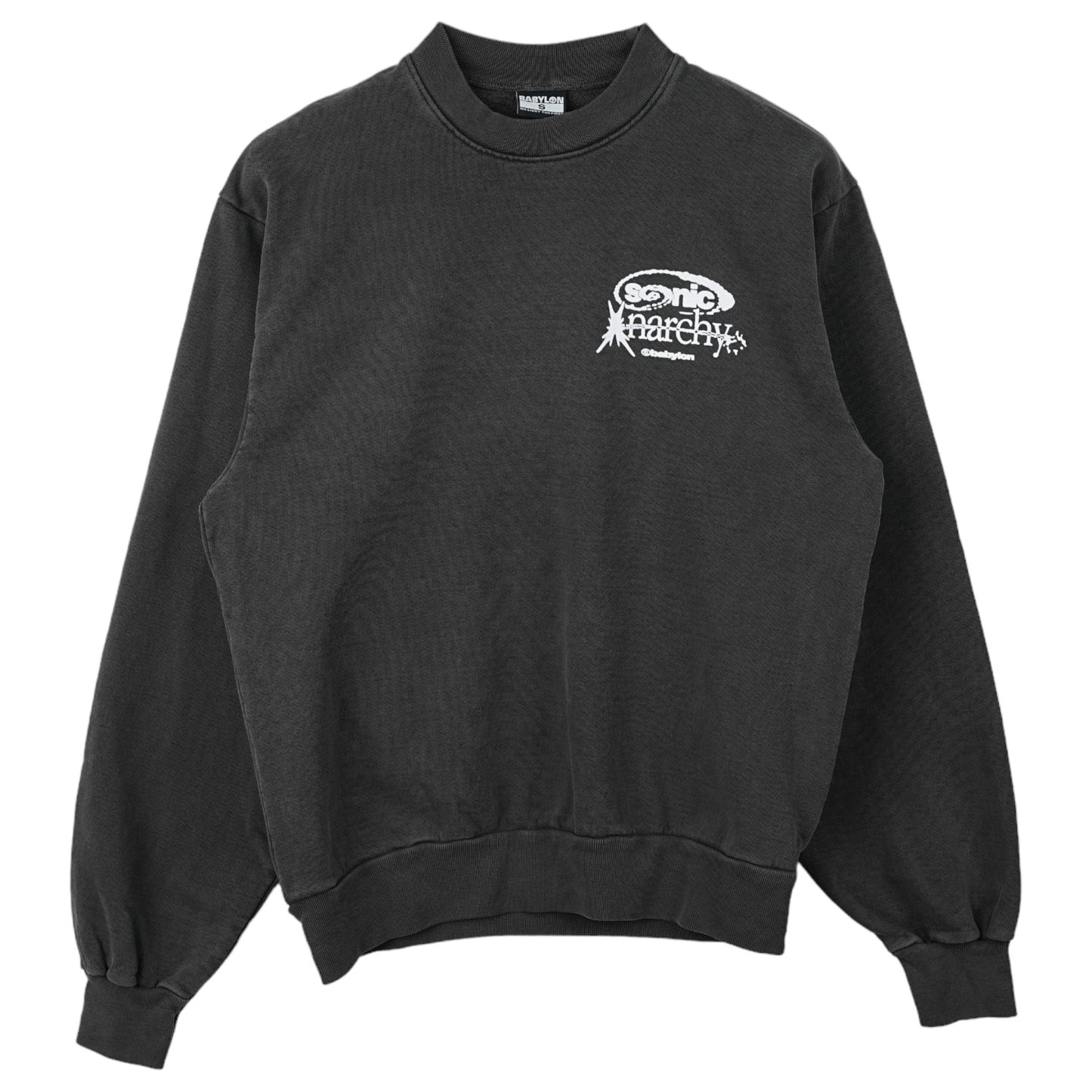 SONIC ANARCHY CREWNECK SWEATSHIRT / WASHED BLACK