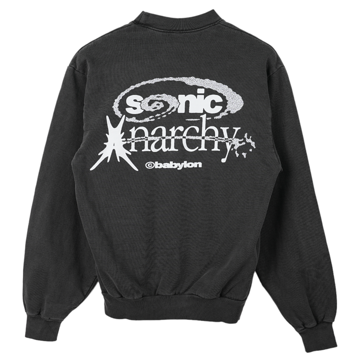 SONIC ANARCHY CREWNECK SWEATSHIRT / WASHED BLACK