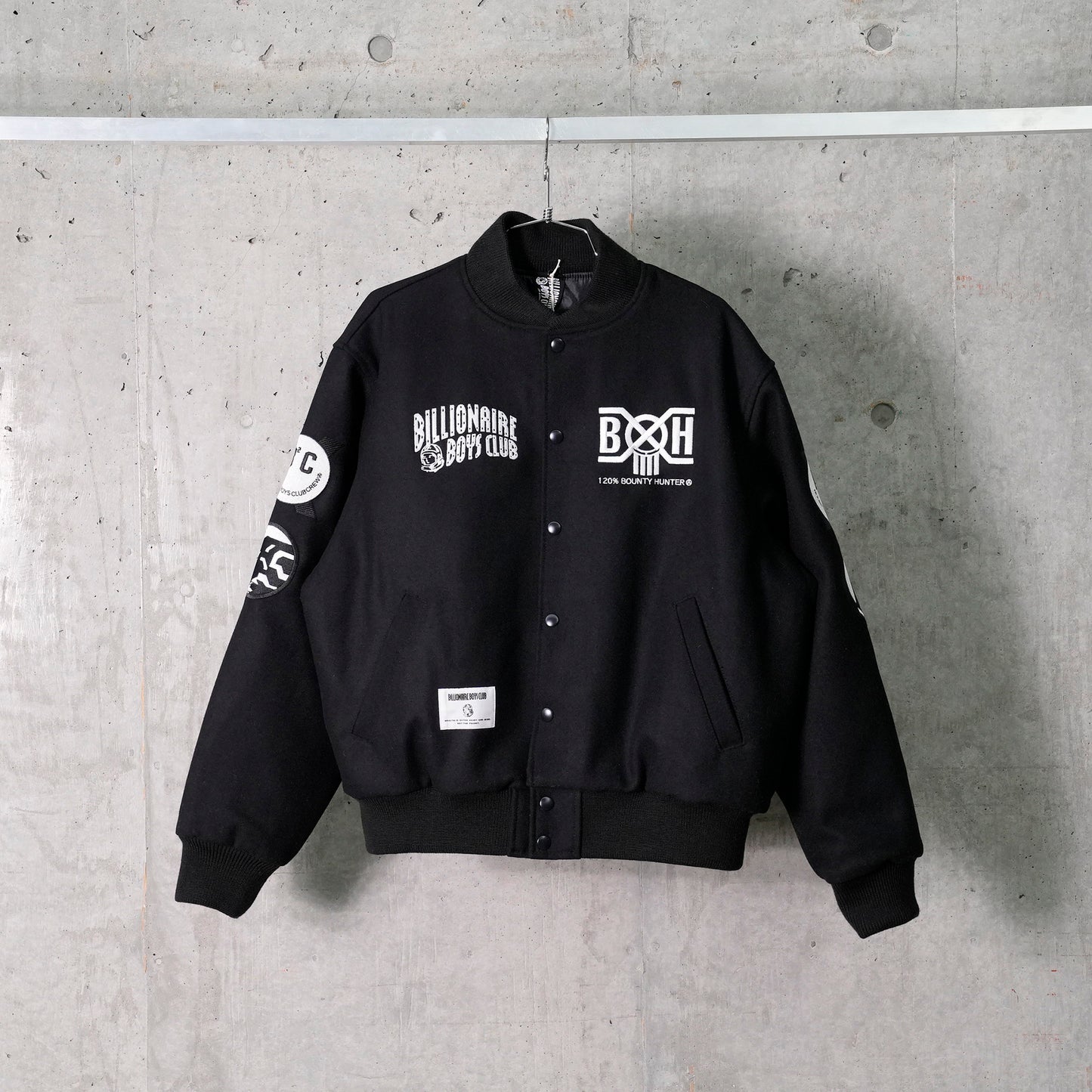 MELTON VARSITY JACKET / BLACK