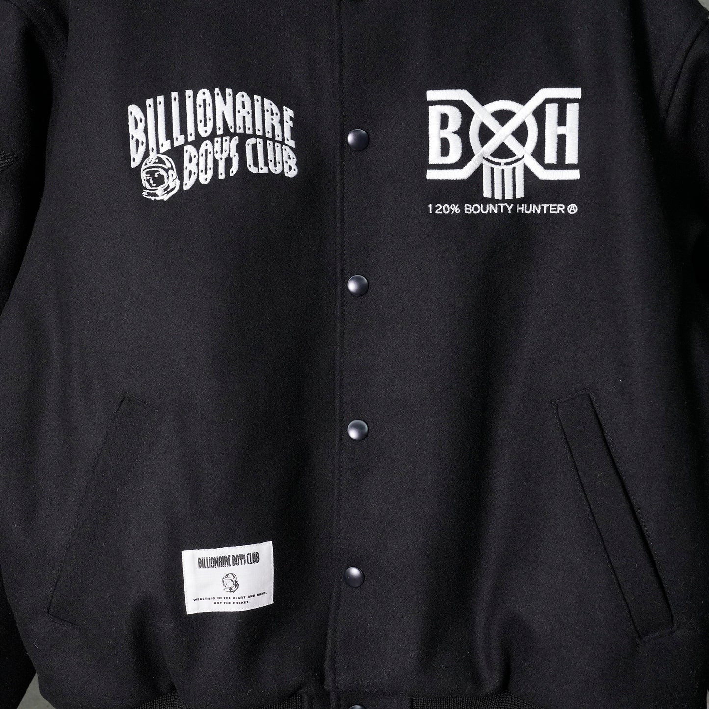 MELTON VARSITY JACKET / BLACK