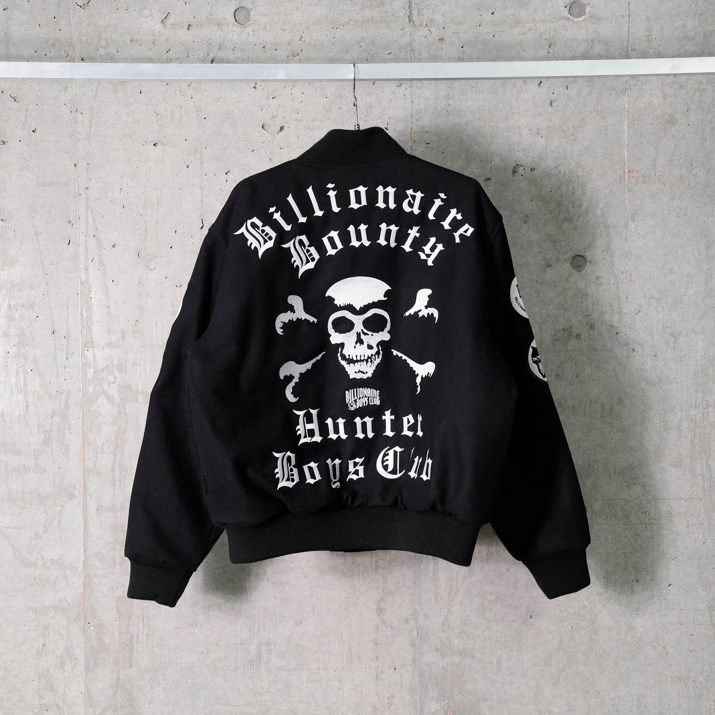 MELTON VARSITY JACKET / BLACK