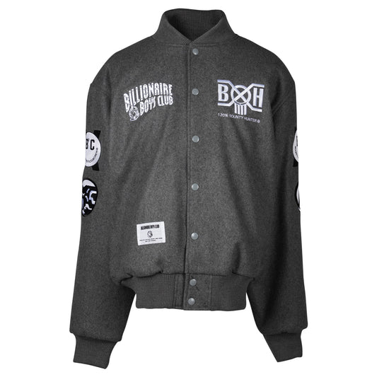 MELTON VARSITY JACKET / GREY