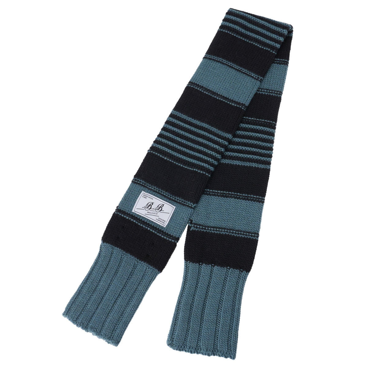 STRIPE SCARF / AQUA GREEN/BLACK