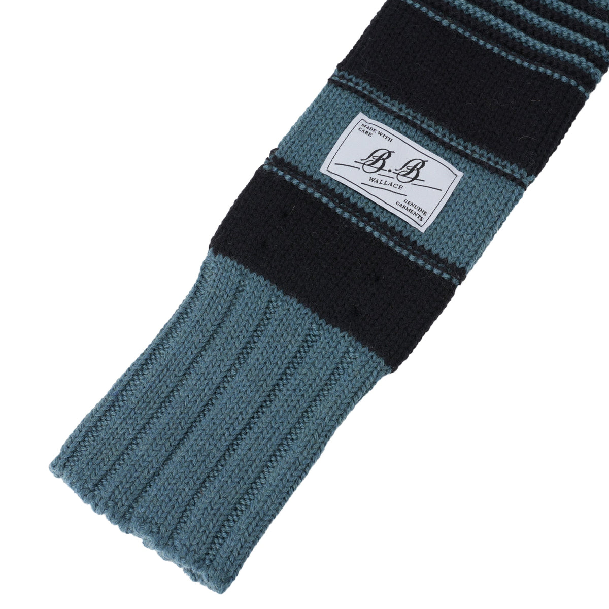 STRIPE SCARF / AQUA GREEN/BLACK
