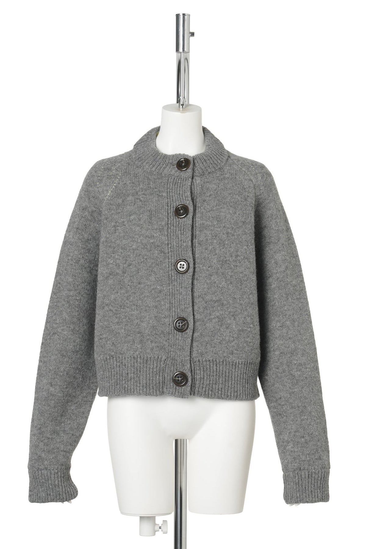 CREW NECK CARDIGAN / FLANNEL GREY