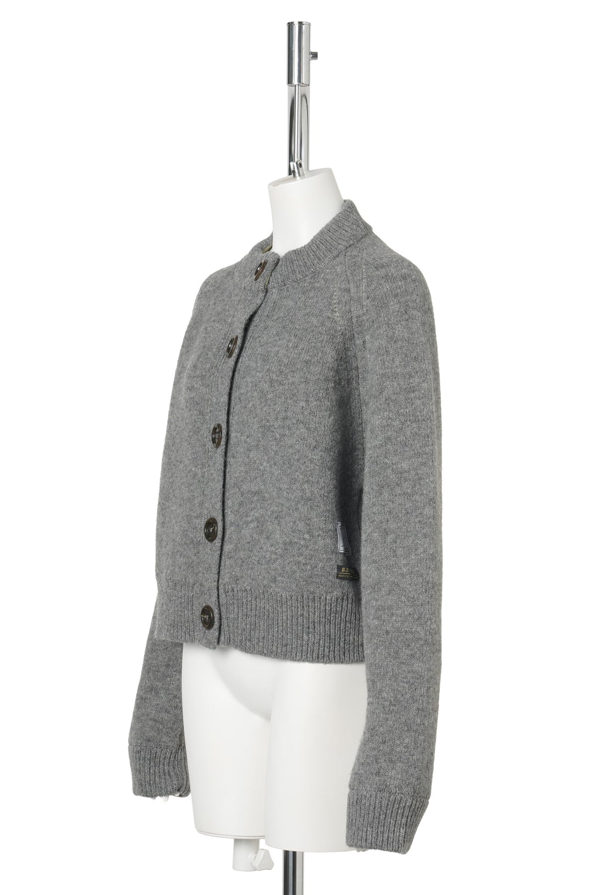 CREW NECK CARDIGAN / FLANNEL GREY