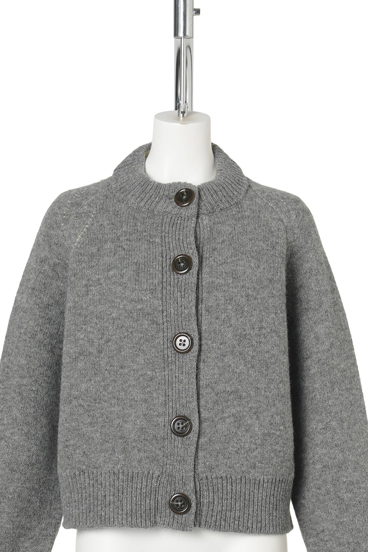 CREW NECK CARDIGAN / FLANNEL GREY