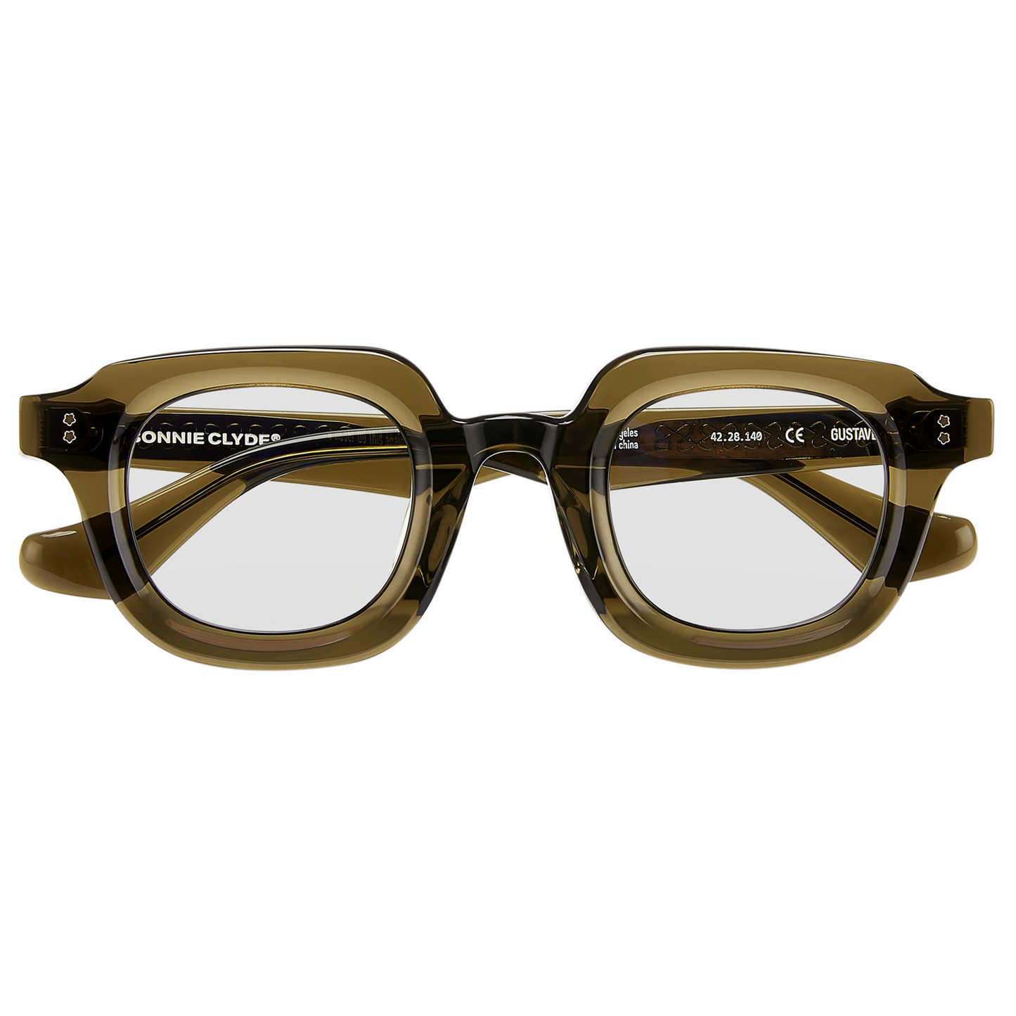 GUSTAVE / DARK GREEN AND CLEAR LENS