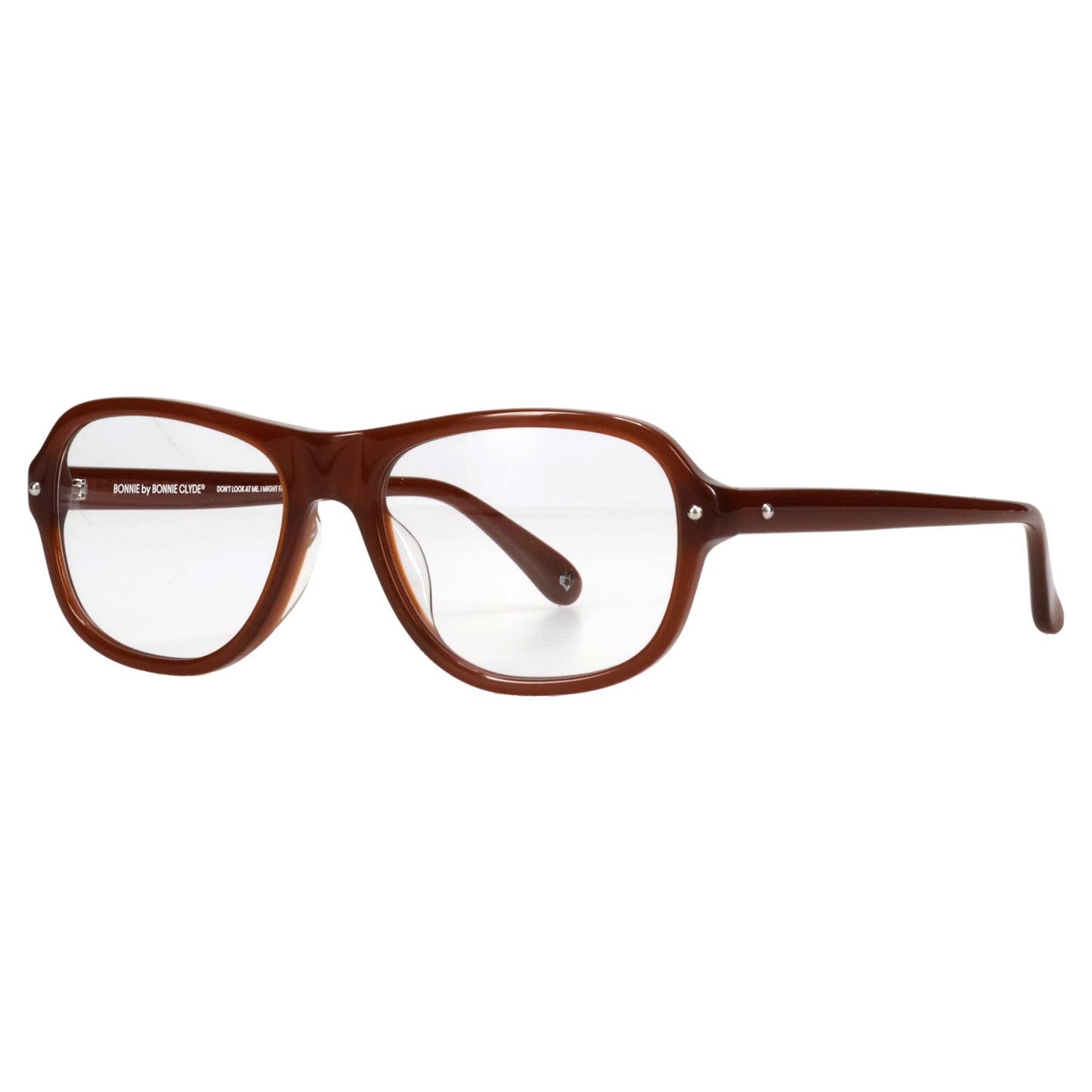 BOSS FIGH / DARK BROWN & CLEAR LENS