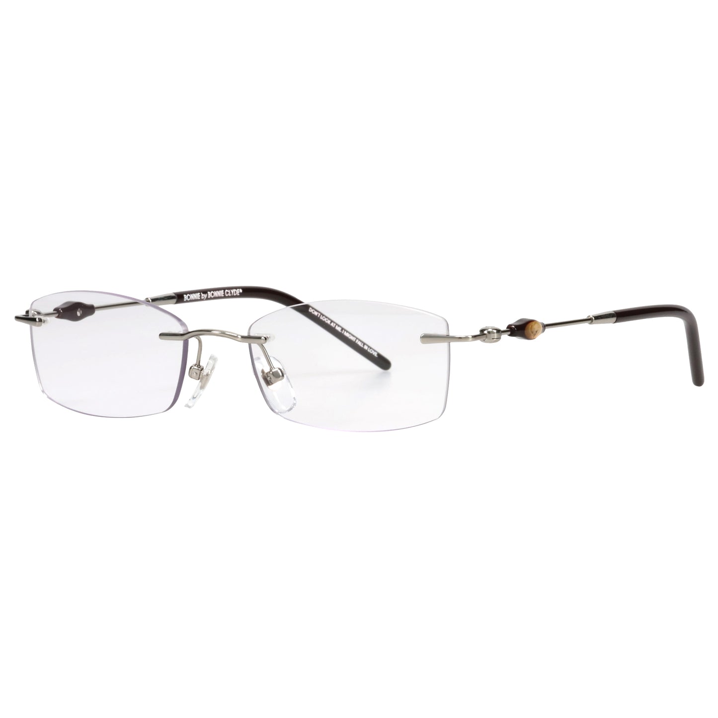 LISP / SILVER DARK BROWN & CLEAR LENS