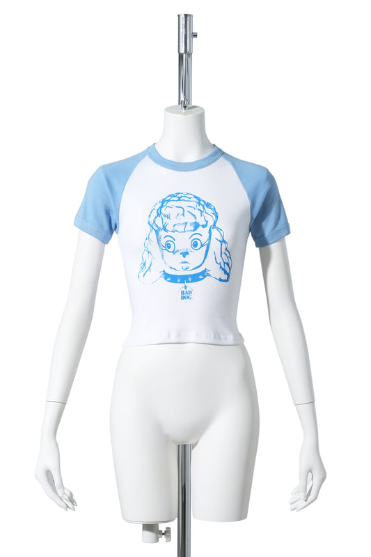 DOGGY RAGLON SHIRT / WHITE/SAX