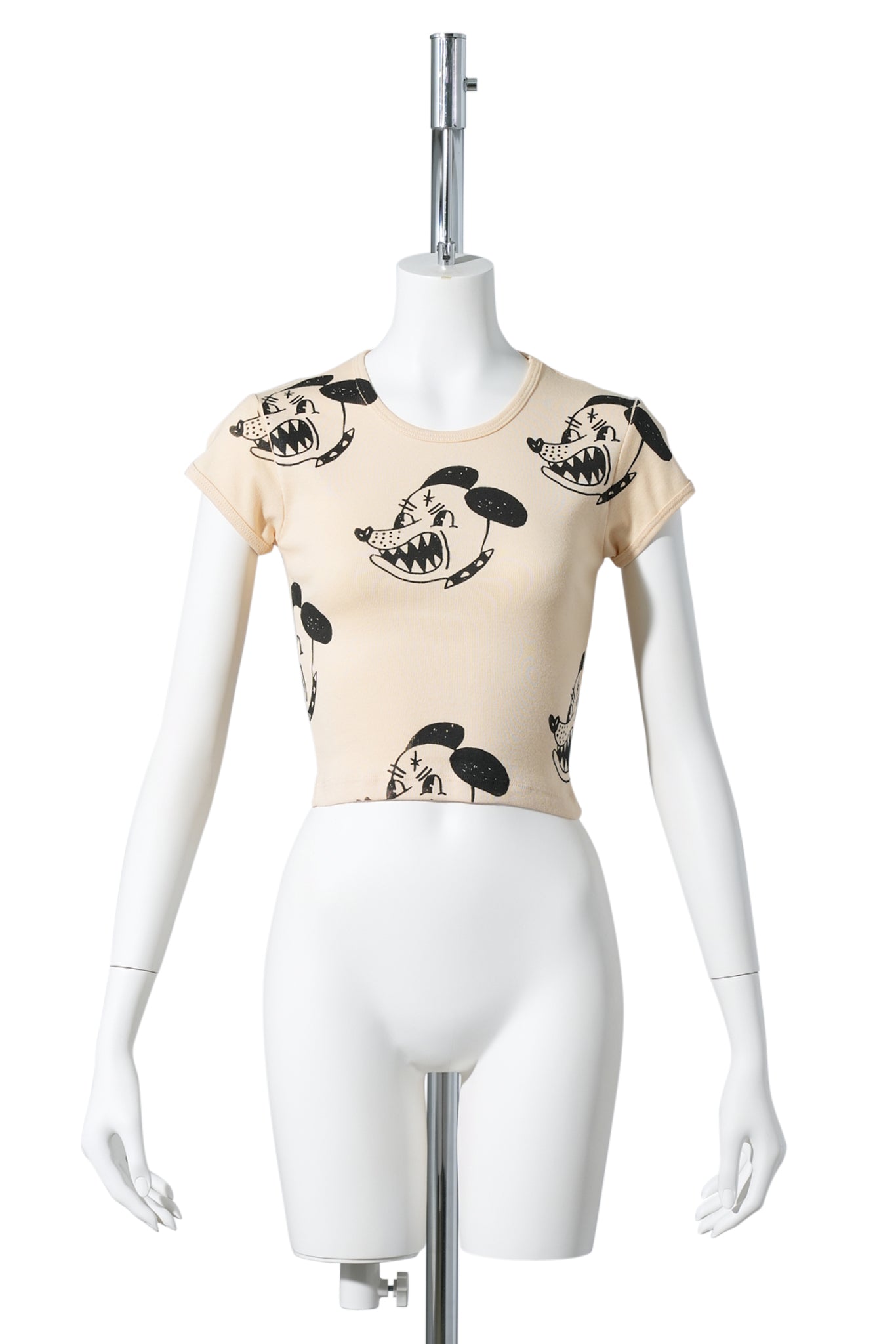 BAD DOG ALL OVER PRINT BABY TEE / BEIGE