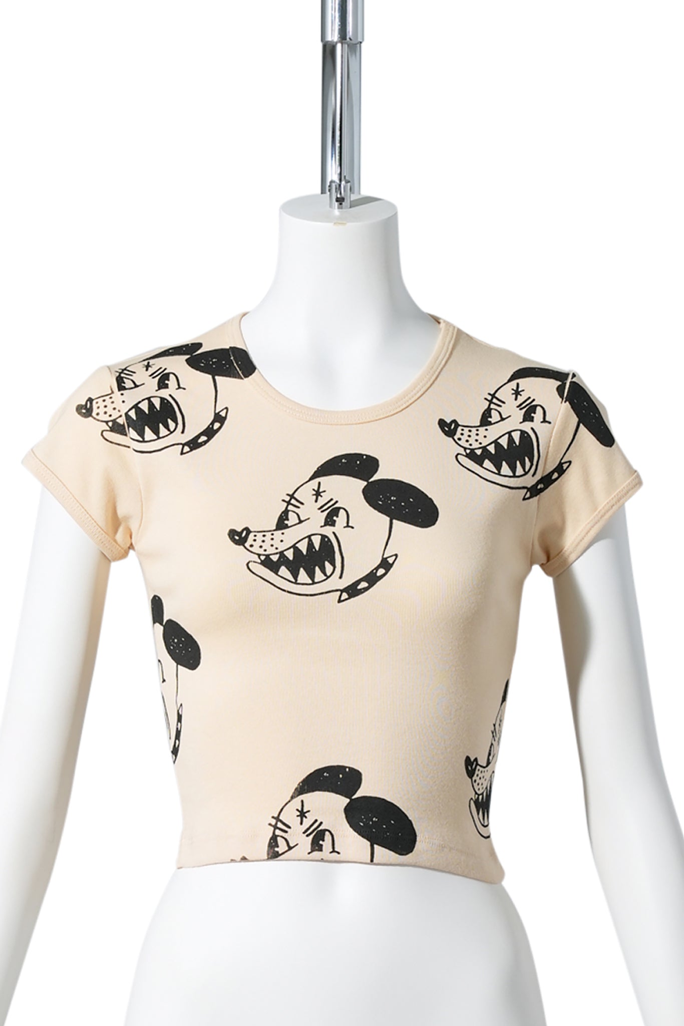 BAD DOG ALL OVER PRINT BABY TEE / BEIGE