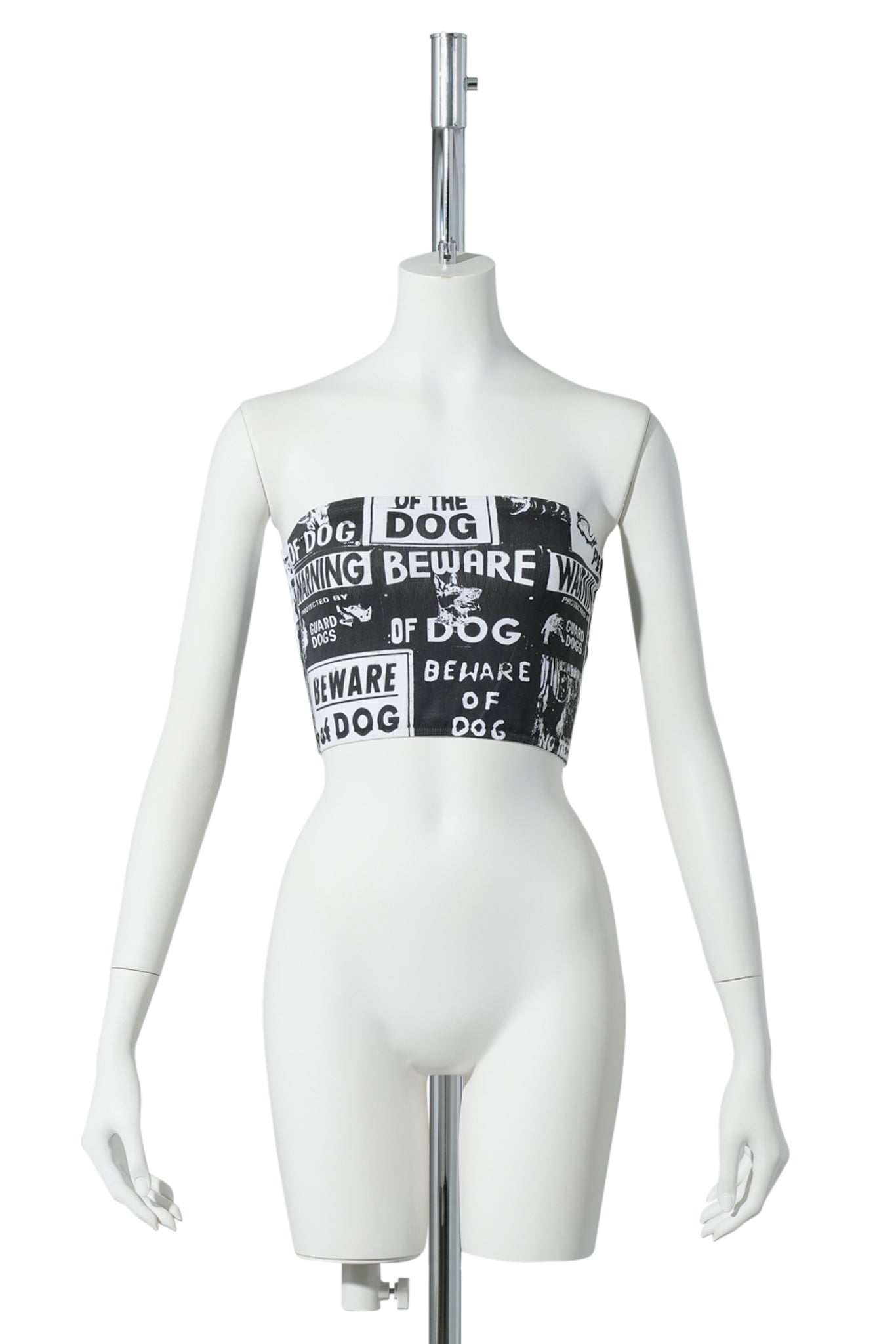BEWARE OF DOG TUBE TOP / WHITE