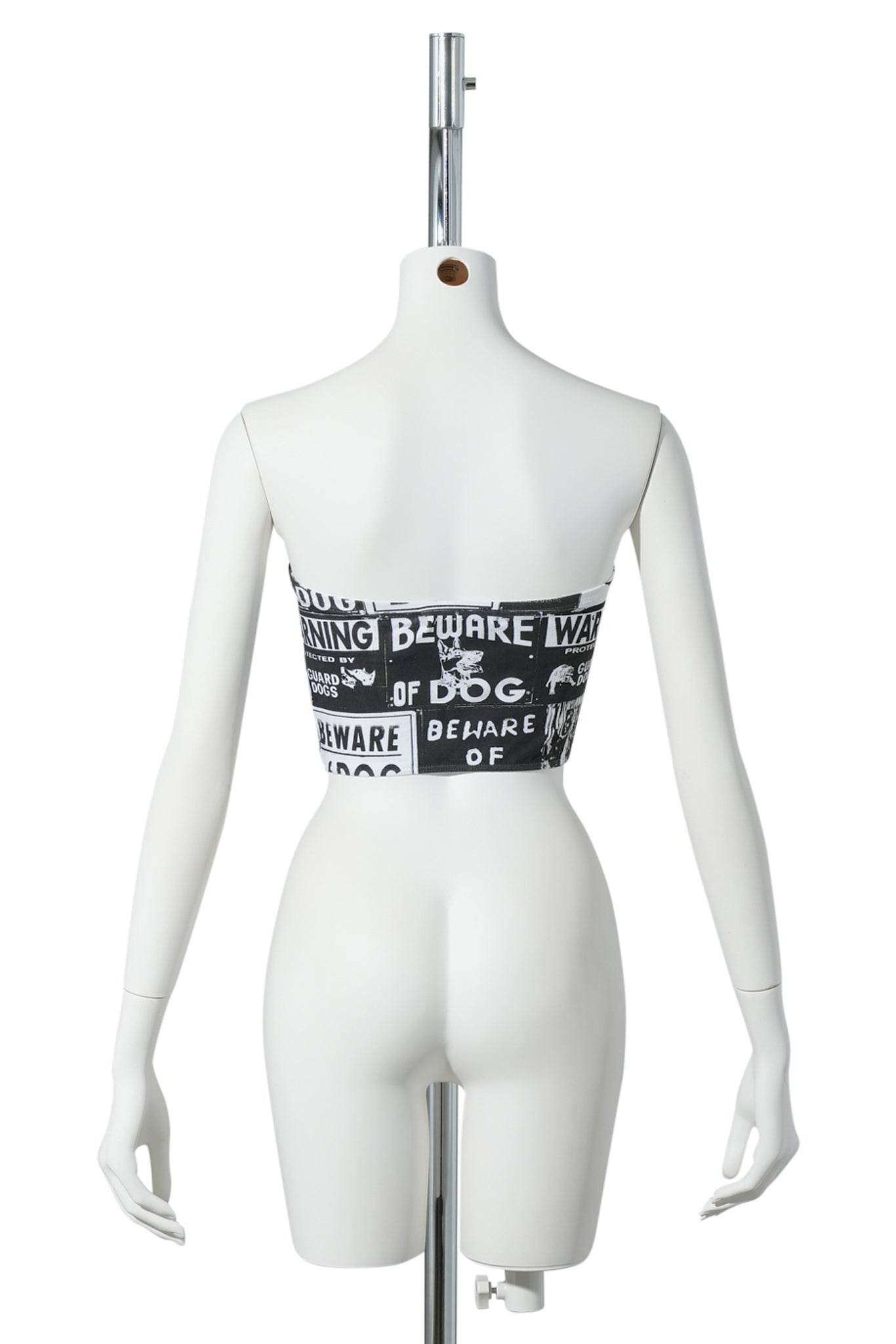 BEWARE OF DOG TUBE TOP / WHITE