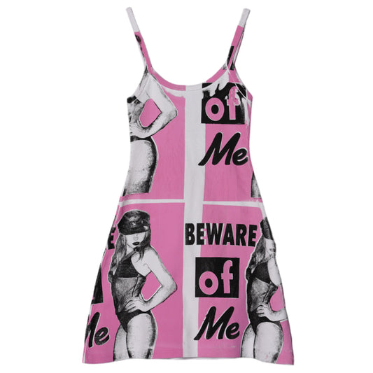 BE WARE OF ME DRESS / WHITE/PINK