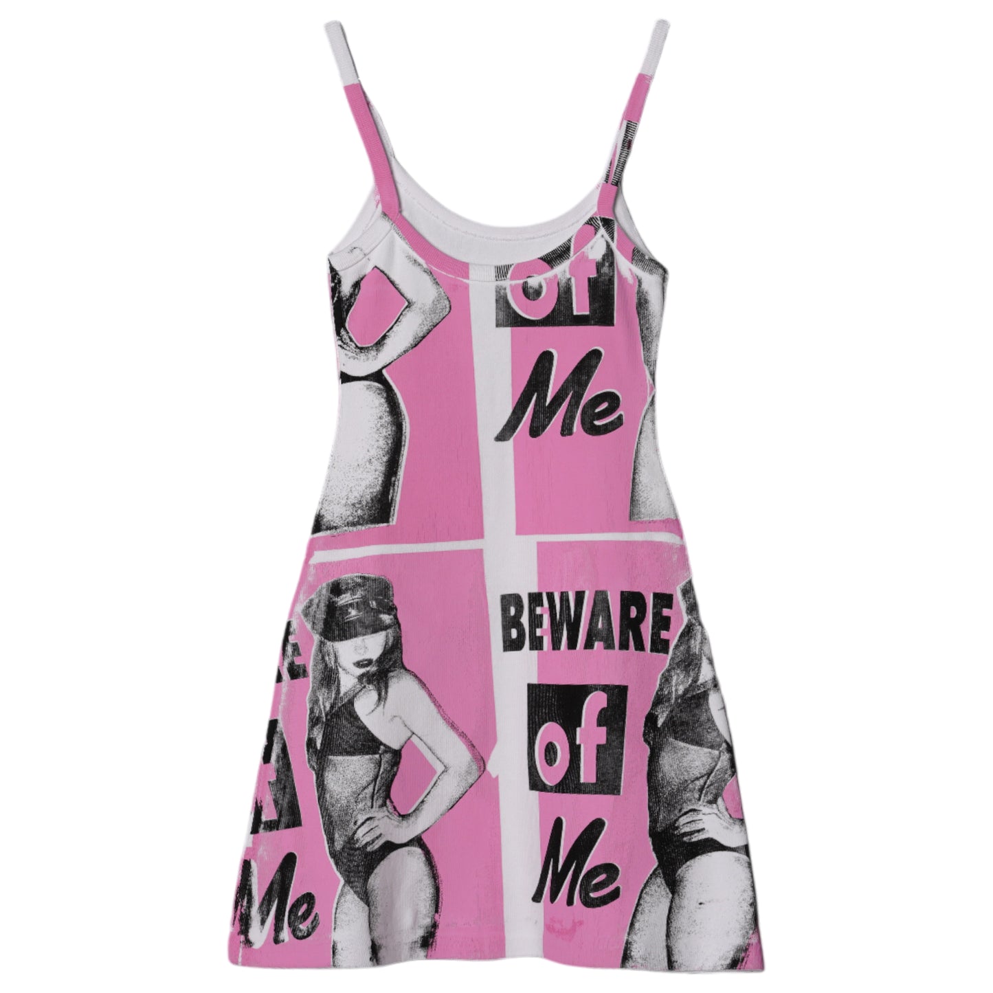 BE WARE OF ME DRESS / WHITE/PINK