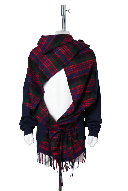 SCARDIGAN / BLS697:NAVY/RED CHECK
