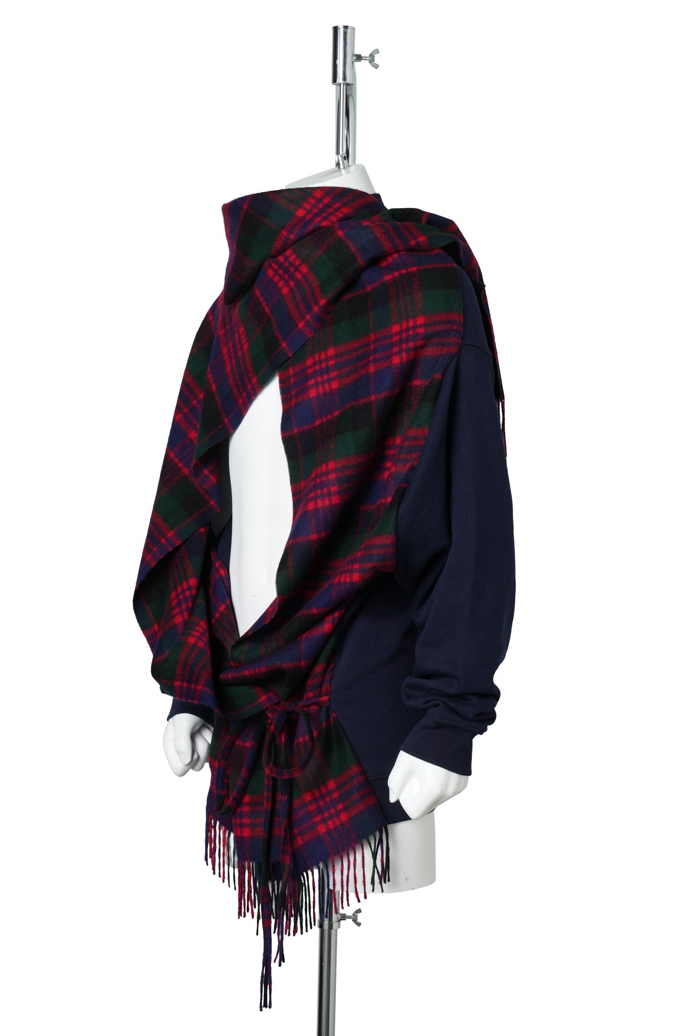 SCARDIGAN / BLS697:NAVY/RED CHECK