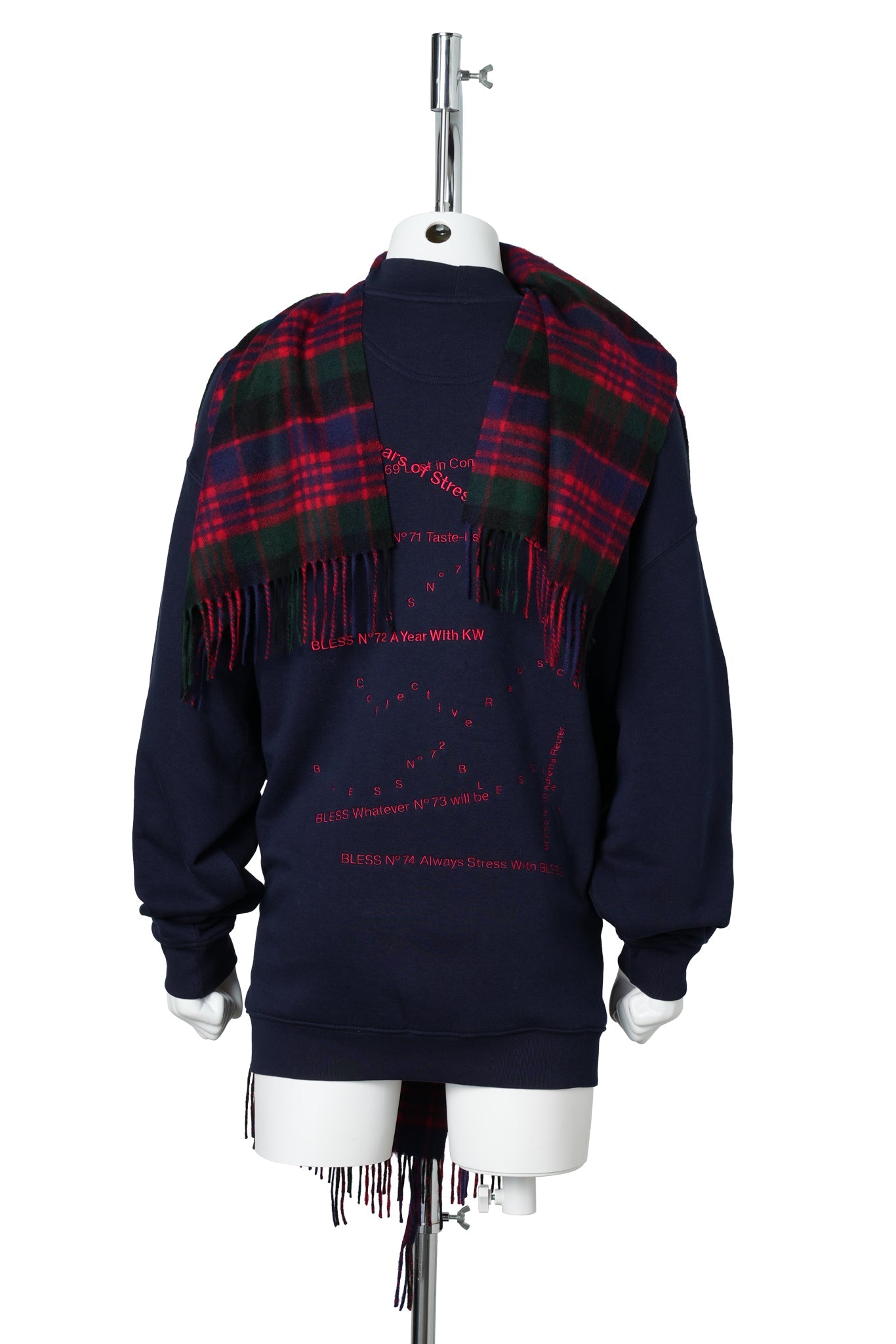 SCARDIGAN / BLS697:NAVY/RED CHECK