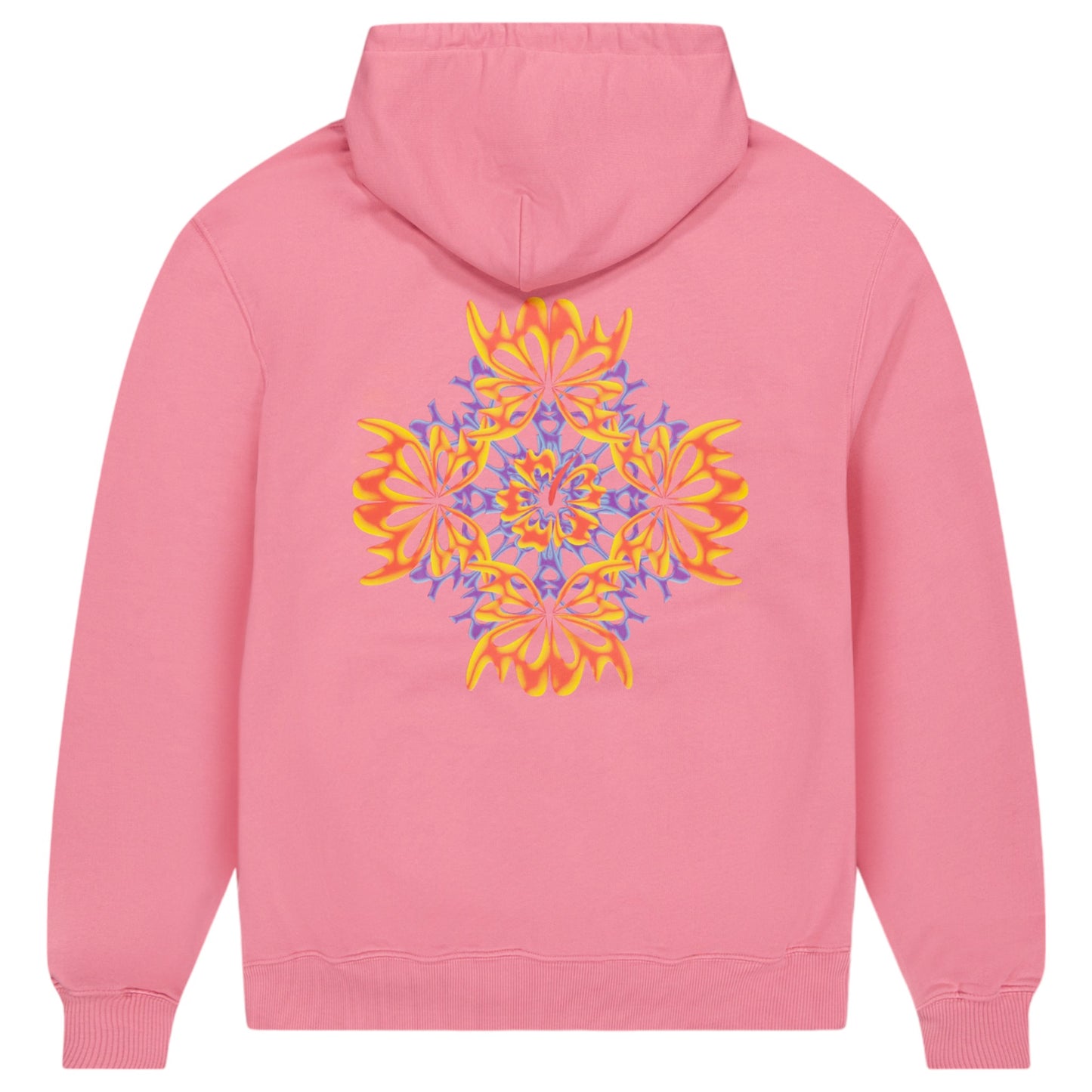 TRIPPY LEAVES PRINT HOODIE / PINK